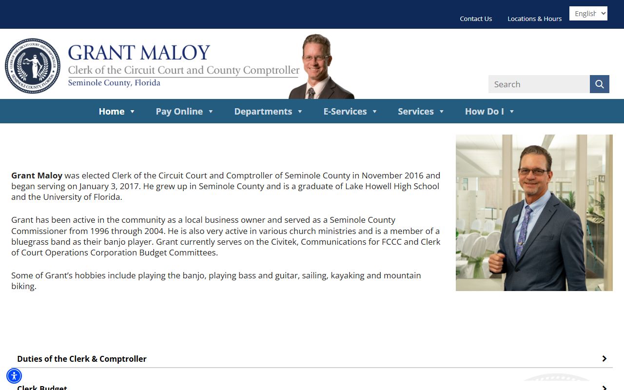 Seminole County Clerk of Court duties and records