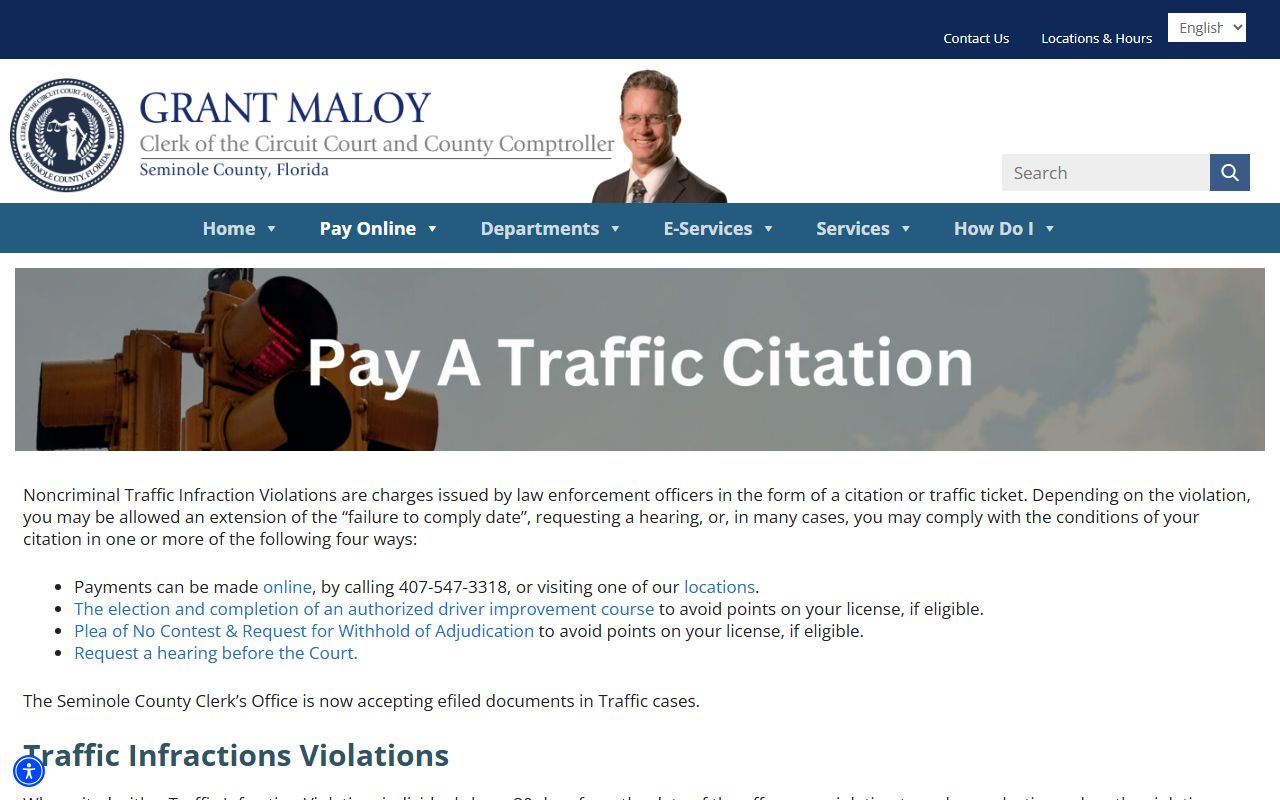 Seminole County traffic court ticket payment rules