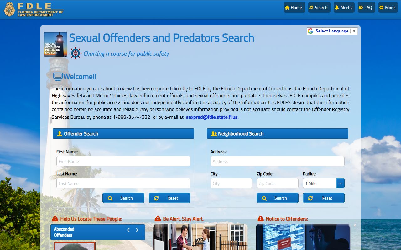 FDLE sex offender registry search for Seminole County